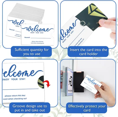Vista 3 de Geyee 500 fundas para tarjetas de hotel para llaves de hotel, 2.4 x 3.5 pulgadas (estilo clásico)