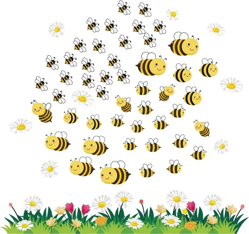 Vista 7 de SUPERDANT Divertidos calcomanías de pared de animales para fiestas, vinilo de oso de ratón, globos aerostáticos, nubes, arco iris, removibles