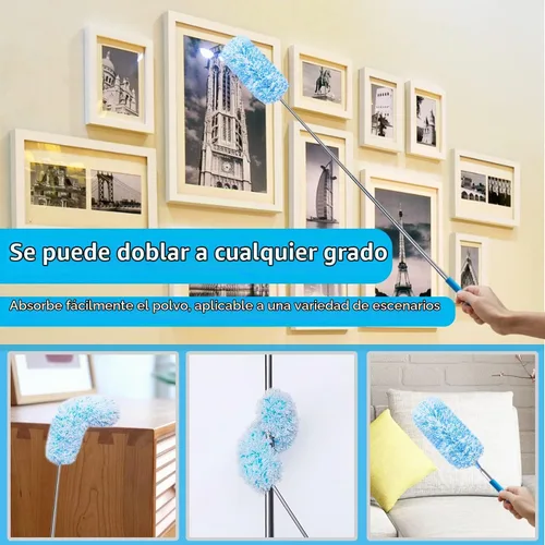 Vista 5 de 4 piezas Plumeros de Pluma de Microfibra Extensibles y Lavables, Alcance de 13" a 30", Herramienta de Limpieza de Microfibra, Plumeros Pequeños