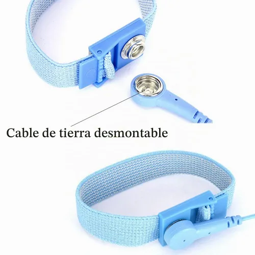 Vista 5 de Correa de muñeca antiestática, correa de muñeca antiestática ajustable, paquete de 4
