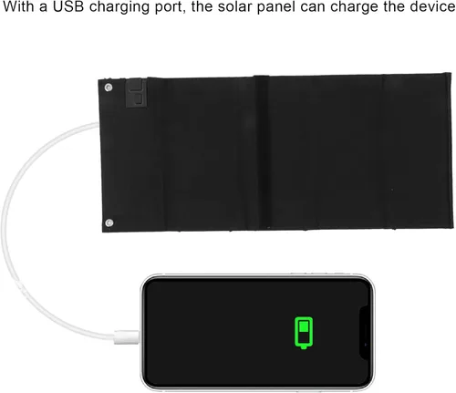 Vista 8 de Banco de energía solar, 40 W 4 pliegues panel solar bolsa de carga plegable cargador plegable para acampar al aire libre senderismo carga