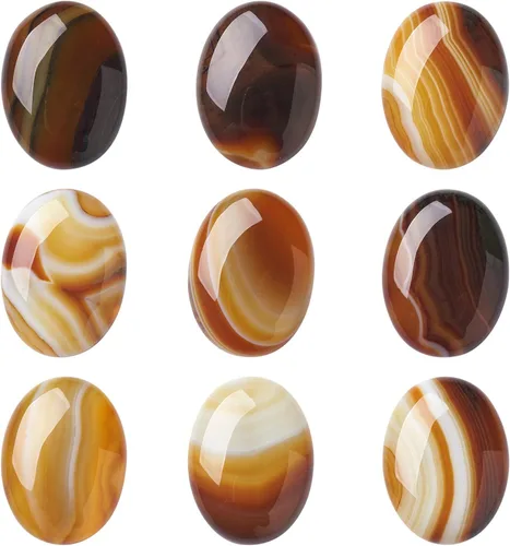 Vista 23 de Crafans Flat Back Gemstone Oval Cabochons Natural Stone Cabochons Healing Power Stone Chakra Crystal for Crafts DIY Jewelry Making Supplies