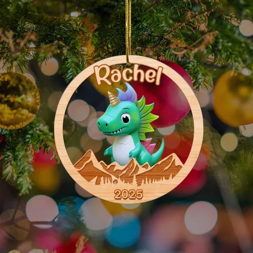Vista 5 de Adorno de dinosaurio personalizado para niños, niñas, hija, hijo, dinosaurio, decoración artesanal, adornos acrílicos con nombre personalizado