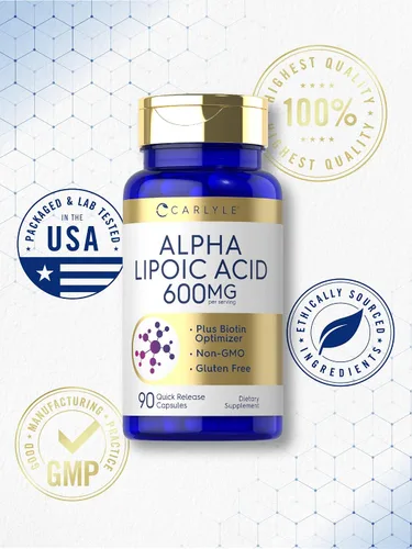 Vista 5 de Carlyle Ácido alfa lipoico 600mg 90 Cápsulas ALA con biotina