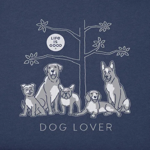 Vista 2 de Life is Good Women's Dog Lover Tree Cotton Crewneck Tee Short Sleeve Graphic T-Shirt
