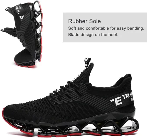 Vista 3 de Vooncosir - Zapatillas de moda para hombre, transpirables, de malla, antideslizantes, para correr, con suela suave, zapatos deportivos casuales