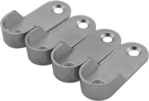 Vista 4 de JianLing 10pcs 0.669x1.850 in Aleación de zinc Oval Armario Rod End Soportes con tornillos Fit 0.630x1.181 in Oval Rod Armario Soporte Metal Rod