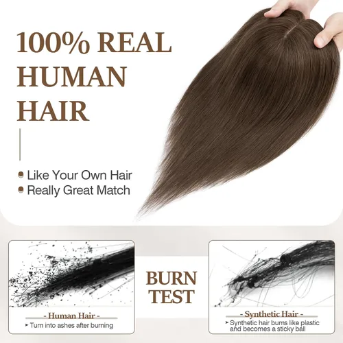 Vista 118 de Rich Choices Pelucas con topper de cabello para mujeres, cabello humano real 100% Remy, sin flequillo, para mujeres con adelgazamiento en la parte