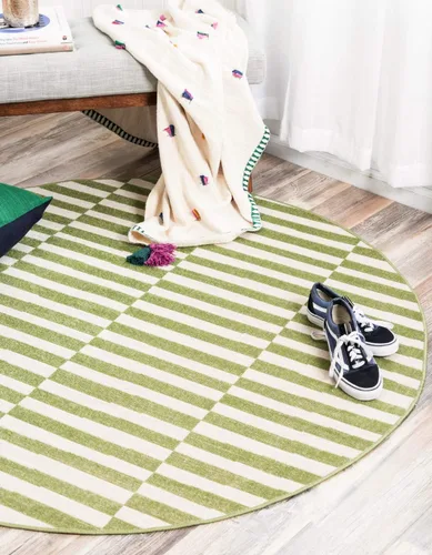 Vista 24 de Unique Loom Williamsburg Collection - Alfombra informal de transición gruesa con rayas alternas (8 pies x 10 pies, rectangular, gris/beige)