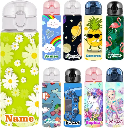 Vista 14 de Botellas de agua personalizadas con tapa, botella personalizada de 26 onzas con nombre, botellas de agua de plástico personalizadas, a prueba