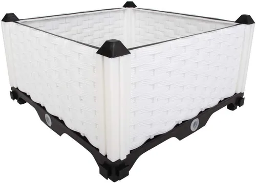 Vista 32 de BAOYOUNI - Juego de jardinera cuadrada para interiores o exteriores, maceta de plástico, caja de cultivo para verduras frescas, hierbas, flores