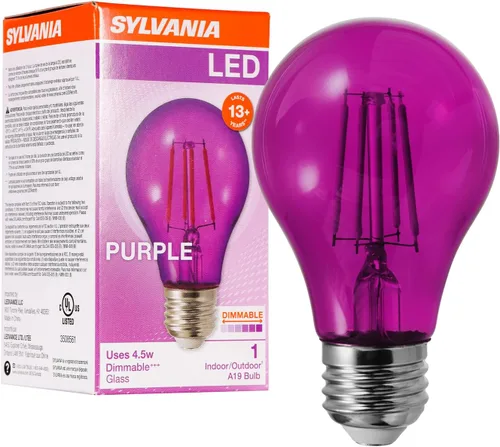 Vista 18 de LEDVANCE Sylvania Bombilla LED de Filamento de Vidrio Verde A19, Eficiente 4.5W, Equivalente a 40W, Regulable, Base Media E26 - Paquete de 1 (40303)