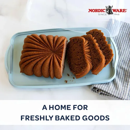 Vista 3 de Nordic Ware Paquete de pan para pasteles y molde para pan estriado Azul + dorado