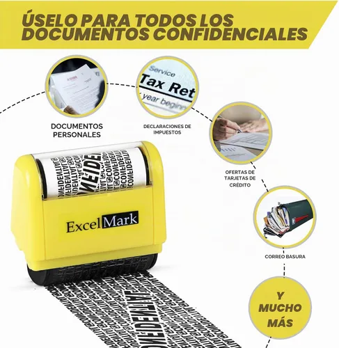 Vista 5 de ExcelMark - Sello de protección contra robo de identidad en forma de tubo