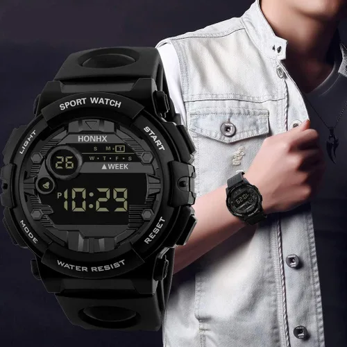 Vista 6 de Reloj deportivo digital para hombre electrónico LED a la moda impermeable al aire libre casual reloj de pulsera