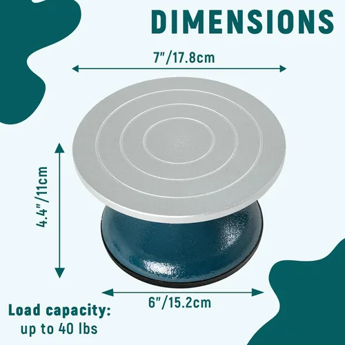 Vista 3 de DUPDMKIN Rueda de bandas de metal de 7 pulgadas para cerámica, rueda de cerámica resistente para adultos con rodamientos de bolas, tocadiscos