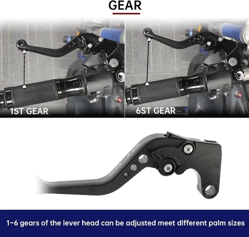 Vista 5 de Palanca de embrague de freno corto ajustable para Yamaha MT07 MT09 2013 2023 MT-07 para palancas de freno de motocicleta Tracer MT-09 SP