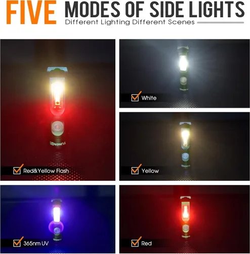 Vista 8 de Llavero recargable S15Pro y S12Pro, mini linterna de 750 lúmenes, linterna de bolsillo EDC, luz COB con imán de cola de iluminación 365nmUV-11