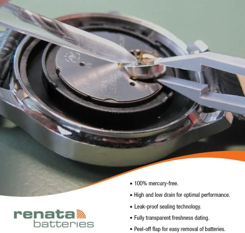 Vista 6 de Renata 337 SR416SW Baterías – 1.55 V Óxido de Plata 337 Batería de Reloj (2 unidades)