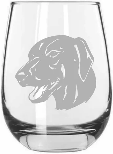 Vista 282 de Shar Pei (chino) - Vaso de vino sin tallo grabado para perro, 15.25 onzas