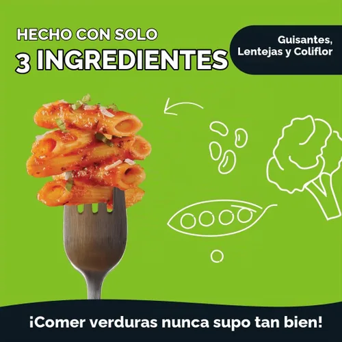 Vista 4 de Veggiecraft Farms Pasta Penne sin gluten hecha con coliflor 8 onzas (paquete de 3) Made with lentils peas and cauliflower for gluten free meals