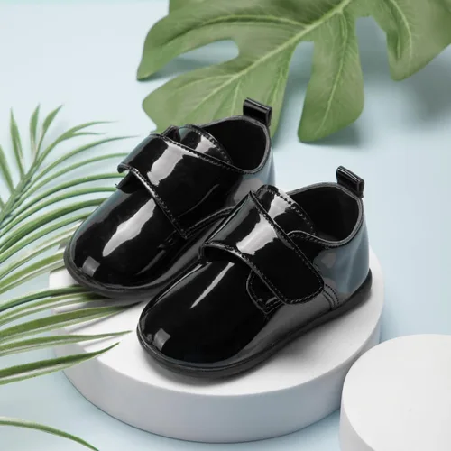 Vista 6 de ohsofy Zapatos Oxford de piel sintética para bebés y niños, zapatos de vestir de boda de suela suave y goma
