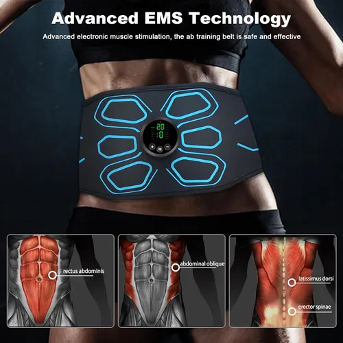 Vista 2 de Aprobado por la FDA - Estimulador Muscular MHD TENS Electrónico, Tonificador Muscular Abdominal, Máquina de Abdomen, Entrenador para Abdomen, Fácil