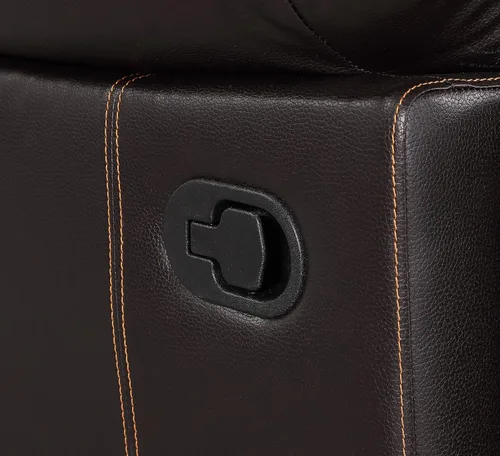 Vista 7 de Blackjack Furniture Brantley Collection - Sofá biplaza reclinable tapizado de cuero con consola, asientos acolchados de felpa con bobina Marrón