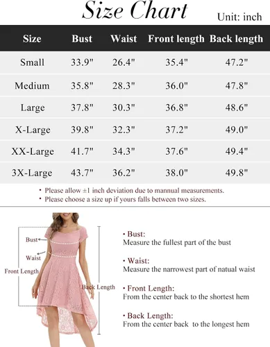 Vista 3 de Dressystar Vestido de patinadora de cóctel de manga corta con hombros descubiertos para mujer, vestido de encaje floral acampanado para fiesta