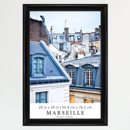 Vista 7 de MCS Marseille - Marco para póster de 16 x 24 pulgadas, color negro, vertical y horizontal, para colgar en la pared, marco grande para fotos, obras