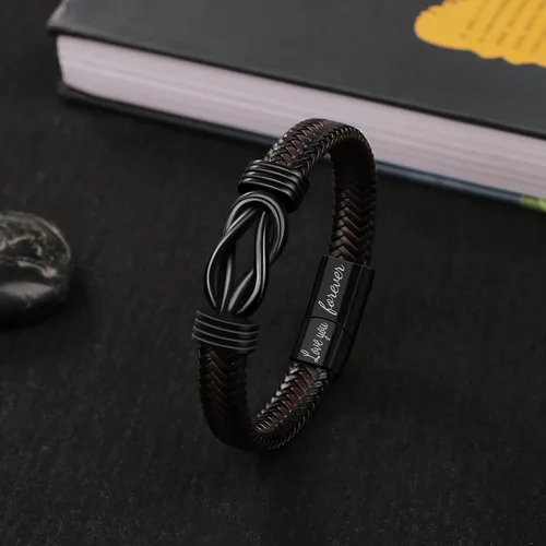 Vista 4 de JoycuFF Regalos para hombres, regalos para el día del padre, pulseras de cuero, regalo de cumpleaños para papá, novio, marido, nieto, hermano, hijo