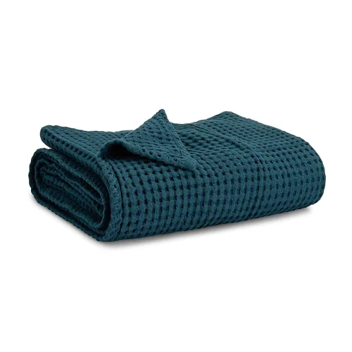 Vista 8 de Comfy Cubs Manta de bebé con tejido de punto gofre, manta de algodón de 40 x 40 pulgadas con diseño texturizado, manta ligera para cama, cuna Blush