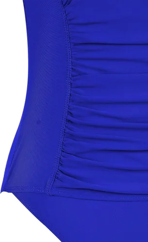 Vista 5 de Firpearl. Traje de baño negro de una pieza para mujer, traje de baño drapeado con control de abdomen.