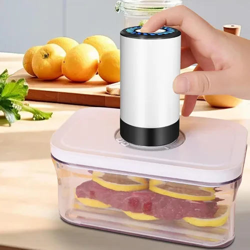 Vista 6 de Empaquetadora al vacío de alimentos de mano recargable por USB, sellador eléctrico ligero para natación, senderismo, necesidades de almacenamiento