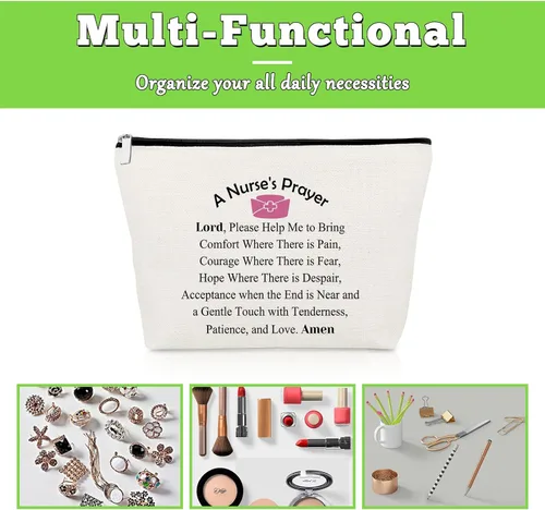 Vista 7 de Regalos inspiradores para enfermeras, bolsas de maquillaje para enfermeras, regalos de entrenamiento para mujeres, bolsa de cosméticos