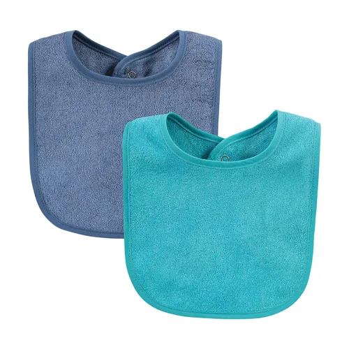 Vista 5 de Hudson Baby Babero unisex de rayón de bambú para bebé con forro impermeable, 10 unidades, azul verde azulado, talla única