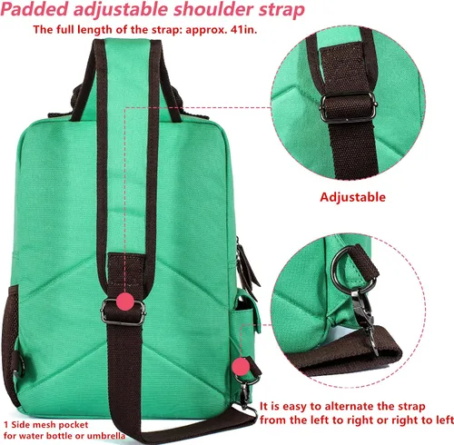 Vista 6 de Leaper - Maleta bandolera de lona, diseño retro, L