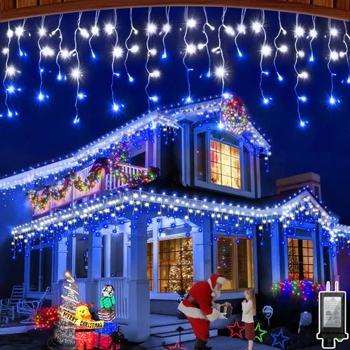 Vista 20 de 612 luces LED de Navidad de 60 pies con 136 caídas, 12 modos de iluminación, decoración navideña multicolor, luces centelleantes regulables 2-Varios
