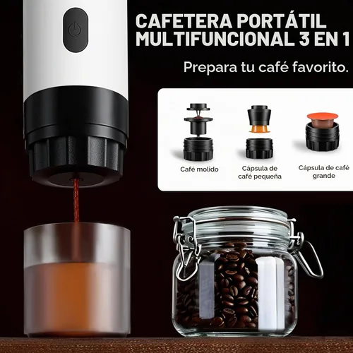 Vista 5 de Cafetera portátil de café expreso con batería de 7800 mAh y pantalla digital, cafetera de viaje autocalentable para campamento, automóvil