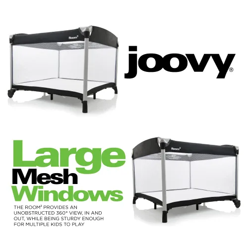 Vista 8 de Corral portátil JOOVY New Room2, carbón, Negro