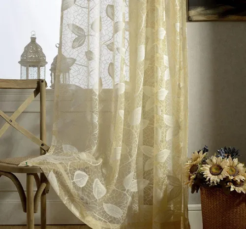 Vista 4 de Cortinas transparentes de tela jacquard de estilo chino, decoración del hogar para sala de estar, comedor, dormitorio, cocina