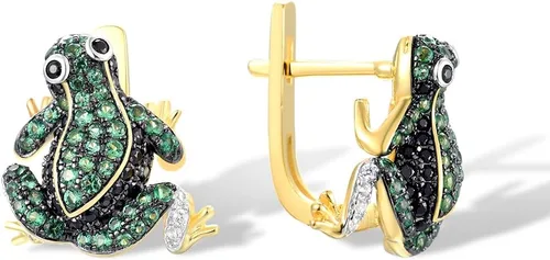 Vista 2 de Santuzza Aretes de plata de ley 925 chapados en oro para mujer