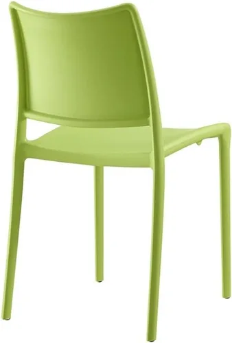 Vista 5 de Modway Hipster contemporáneo moderno moldeado plástico apilable silla de comedor en verde