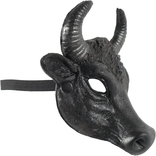 Vista 2 de Máscara facial de toro de espuma, accesorio para disfraz, color marrón