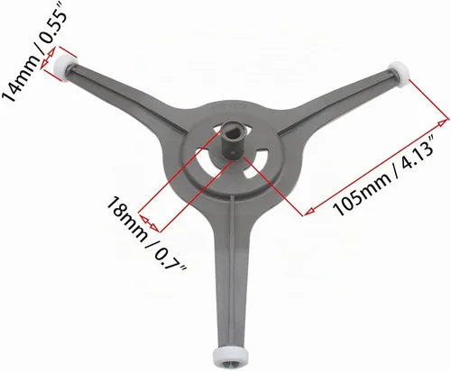 Vista 2 de Anillo giratorio de triple brazo para microondas, anillo giratorio, bandeja de soporte para placa de vidrio de 10.6 pulgadas para horno