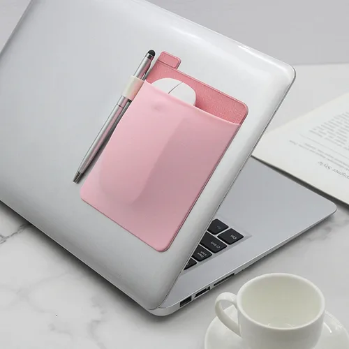 Vista 4 de Soporte para disco duro externo rosa, funda de transporte adhesiva para disco duro externo, organizador de almacenamiento de funda reutilizable