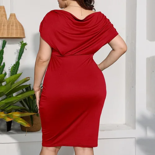 Vista 4 de Vestidos de talla grande para mujer, vestido de playa floral de moda 2023, primavera y verano, elegante vestido bohemio con dobladillo fruncido