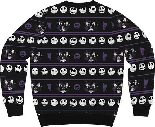 Vista 2 de Disney The Nightmare Before Christmas - Suéter de Navidad con licencia, Negro