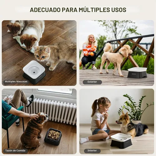 Vista 9 de Cuenco de agua antiderrames de 2L/68oz para perros, cuenco