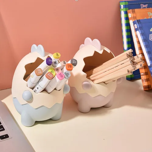 Vista 7 de Holibanna Organizador de escritorio Kawaii para bolígrafos, brochas de maquillaje y papelería, contenedor de almacenamiento de capacidad, 2